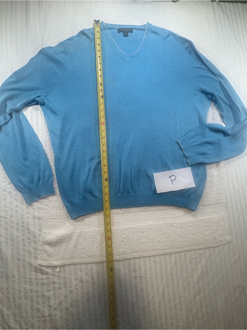 Banana Republic Men’s XL V-Neck Sweater Silk Linen Blend Blue Lightweight Knit